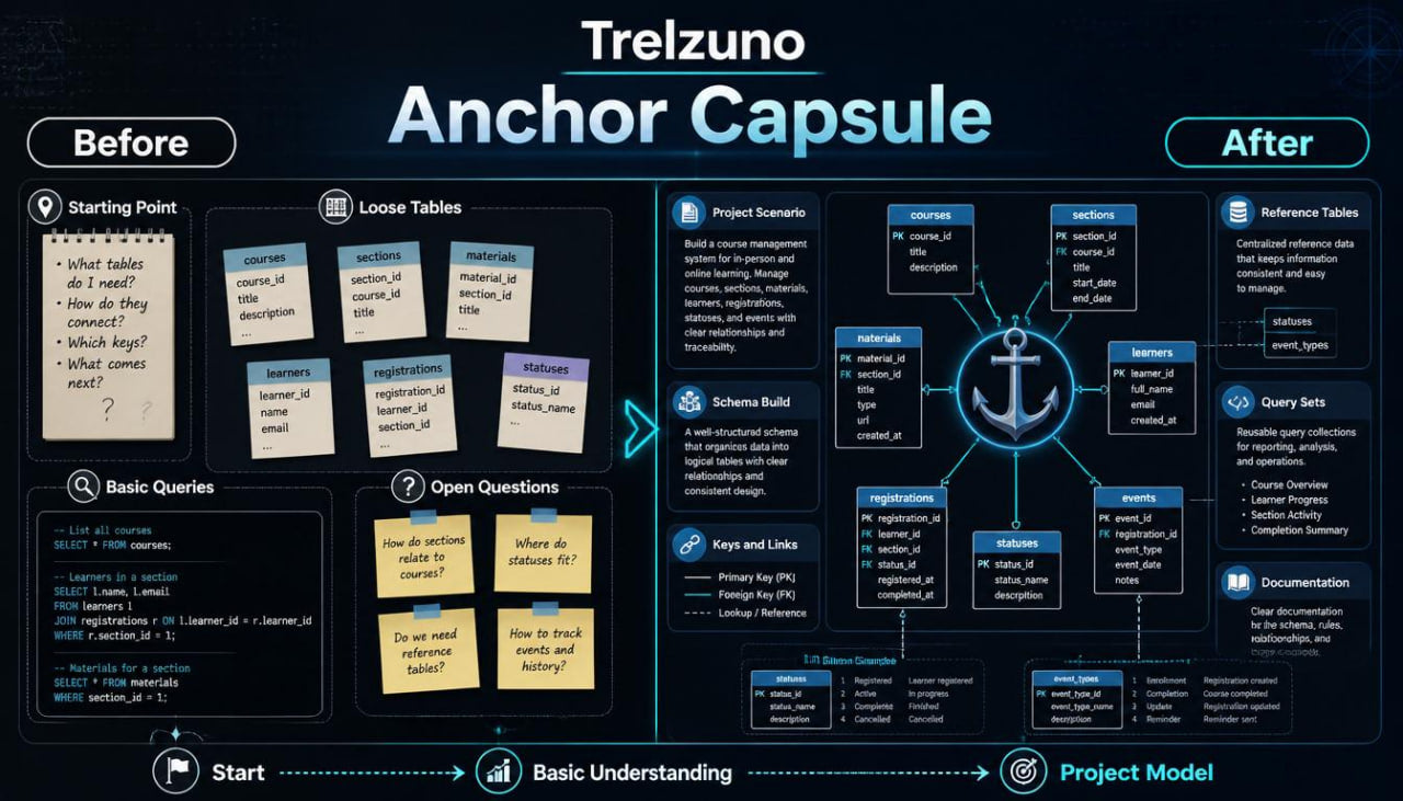 Trelzuno Anchor Capsule before and after comparison on a dark background
