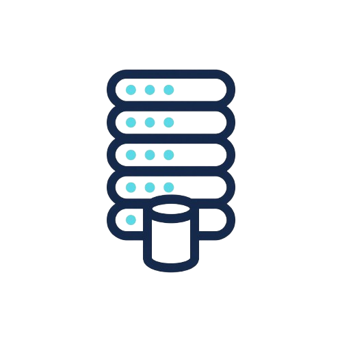 Icon of a stack of cups with a single cup at the bottom on a white background